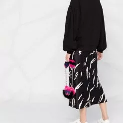 Karl Lagerfeld logo-studded puff-sleeved sweatshirt