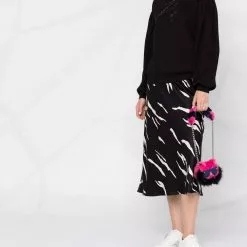 Karl Lagerfeld logo-studded puff-sleeved sweatshirt