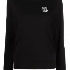 Karl Lagerfeld Ikonic Choupette studded sweatshirt