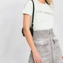 Karl Lagerfeld crysal-embellished logo T-shirt