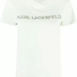 Karl Lagerfeld crysal-embellished logo T-shirt