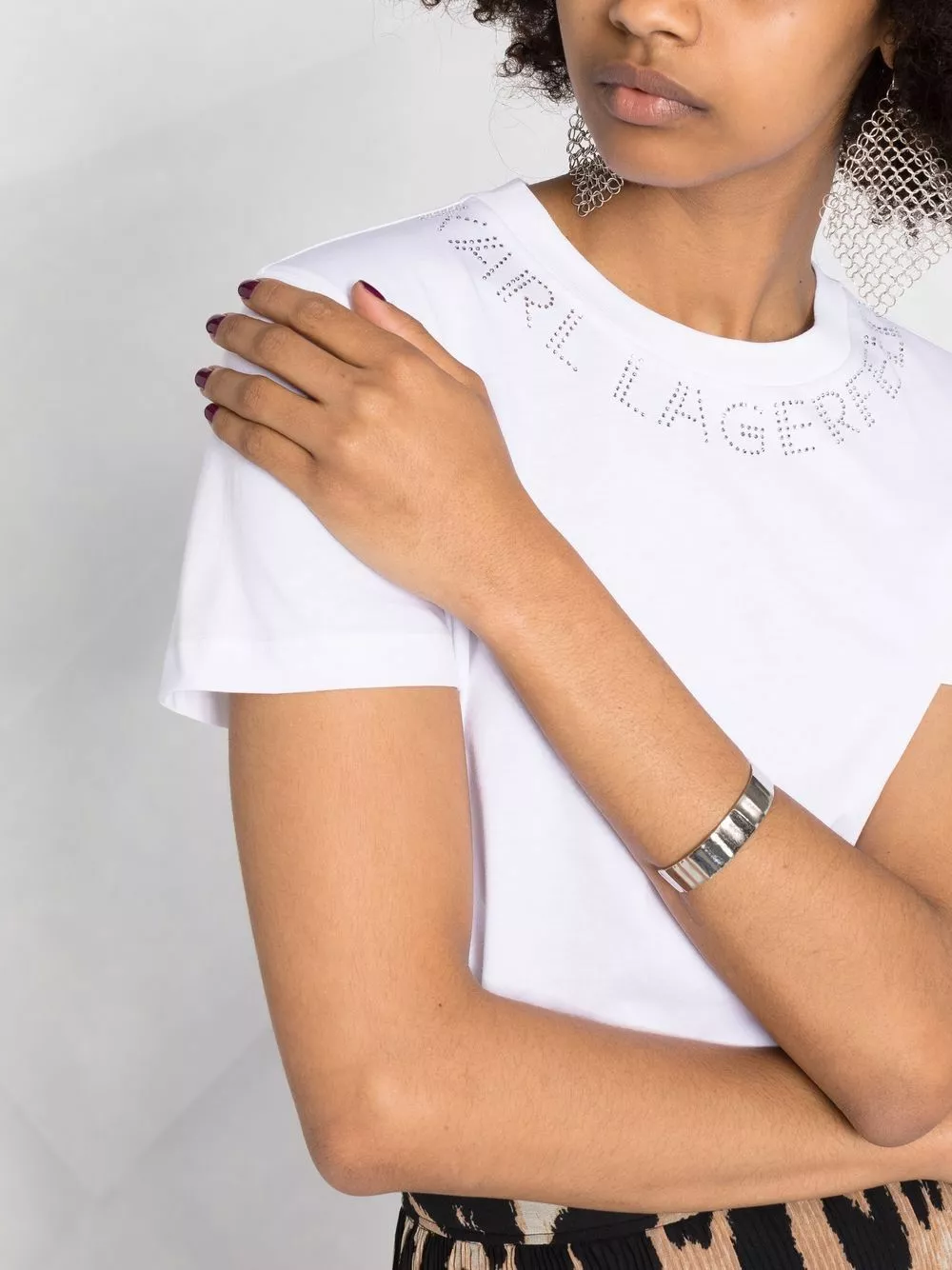 Karl Lagerfeld embellished-logo neckline T-shirt