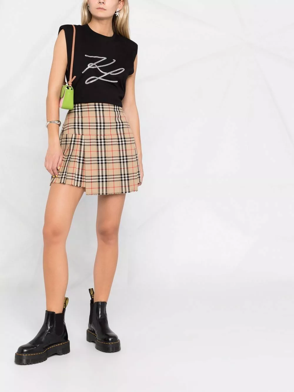 Karl Lagerfeld embellished-logo tank top