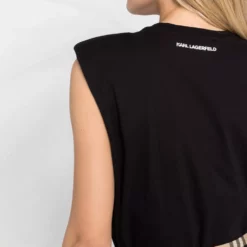 Karl Lagerfeld embellished-logo tank top
