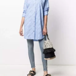 Karl Lagerfeld embroidered logo cotton shirt