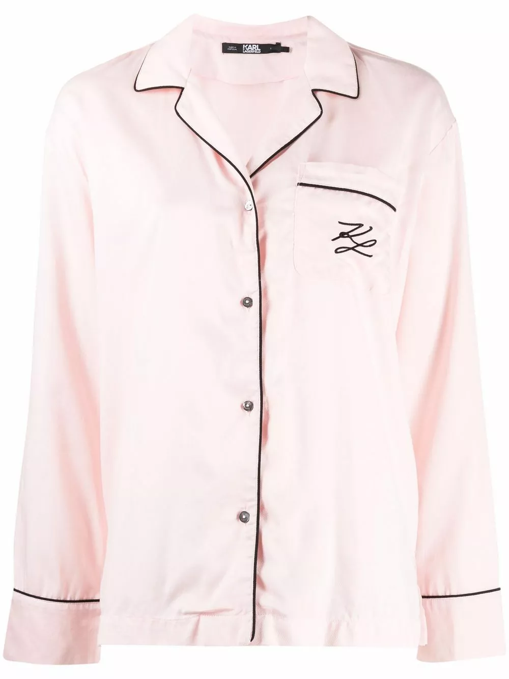 Karl Lagerfeld logo-embroidered pajama shirt