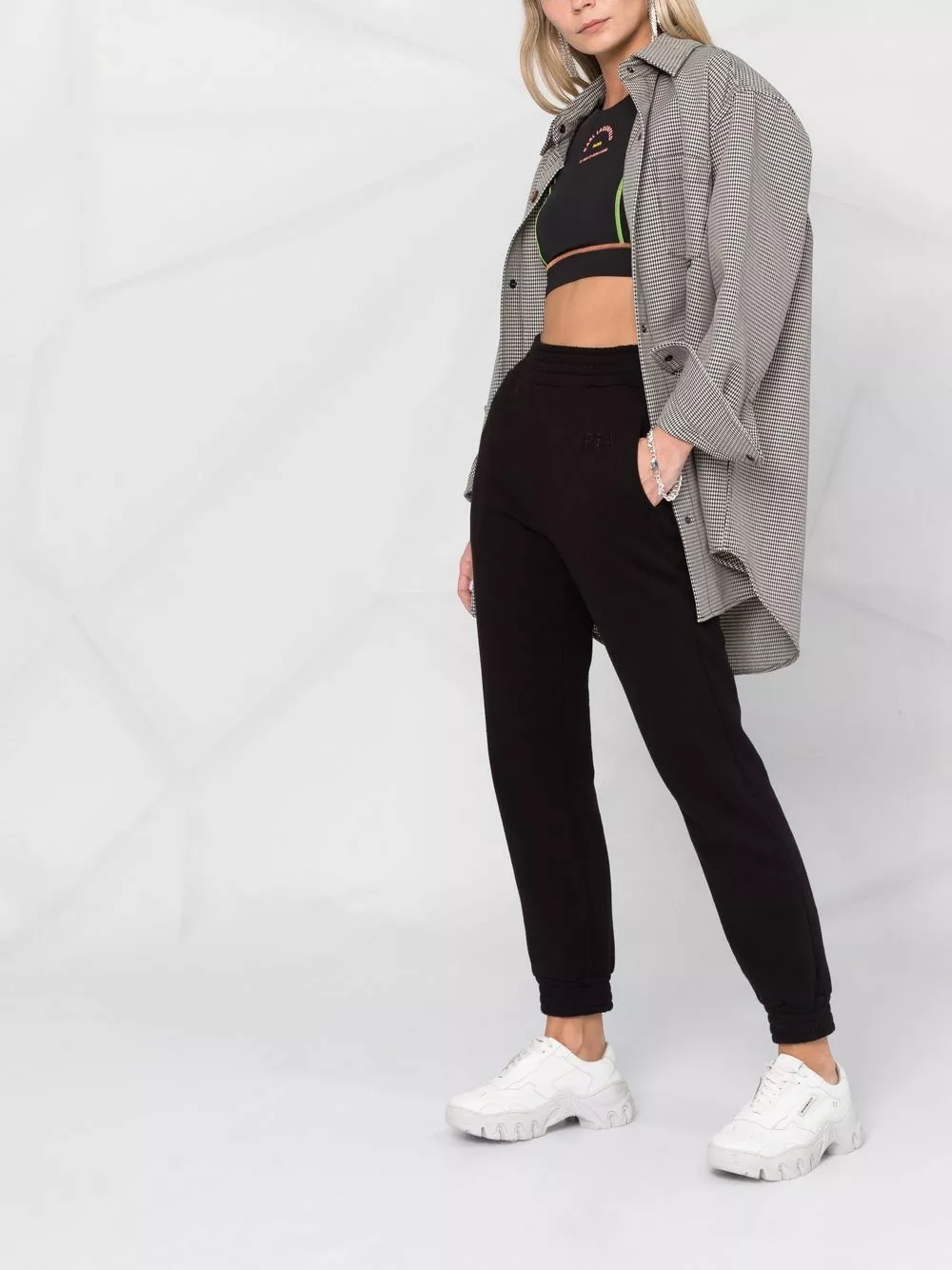 Karl Lagerfeld contrast-stitch sports bra