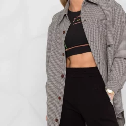 Karl Lagerfeld contrast-stitch sports bra