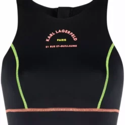 Karl Lagerfeld contrast-stitch sports bra