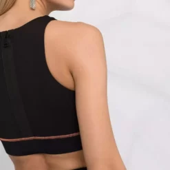 Karl Lagerfeld contrast-stitch sports bra