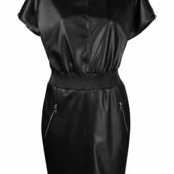 Karl Lagerfeld zip-detail faux leather dress
