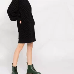 Karl Lagerfeld flocked monogram sweatdress