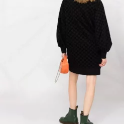 Karl Lagerfeld flocked monogram sweatdress