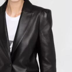 Karl Lagerfeld single-breasted leather blazer