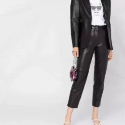 Karl Lagerfeld single-breasted leather blazer