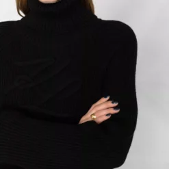 Karl Lagerfeld appliqué-logo intarsia-knit jumper