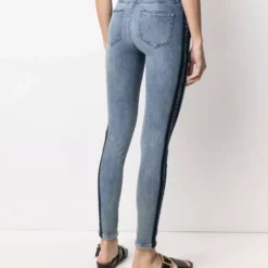Karl Lagerfeld stripe logo skinny jeans