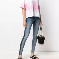 Karl Lagerfeld stripe logo skinny jeans