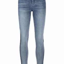 Karl Lagerfeld stripe logo skinny jeans
