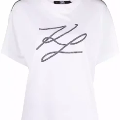 Karl Lagerfeld pipe-detail logo T-shirt