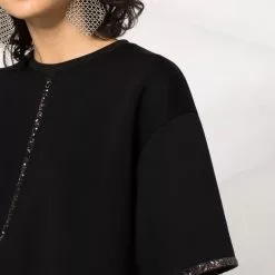 Karl Lagerfeld sequin-embellished tape T-shirt