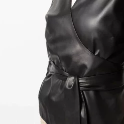 Karl Lagerfeld faux-leather shirt jacket