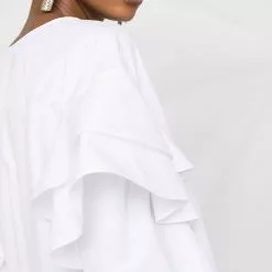 Karl Lagerfeld ruffled poplin blouse