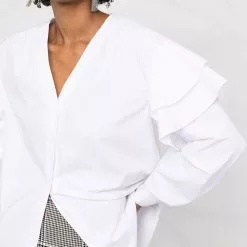 Karl Lagerfeld ruffled poplin blouse