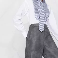 Karl Lagerfeld stripe-print bib collar shirt