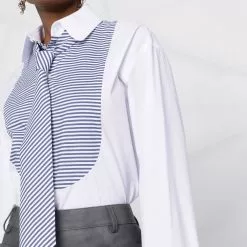 Karl Lagerfeld stripe-print bib collar shirt