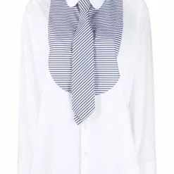 Karl Lagerfeld stripe-print bib collar shirt
