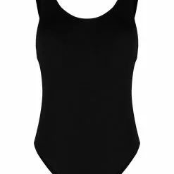 Karl Lagerfeld logo-print strap swimsuit