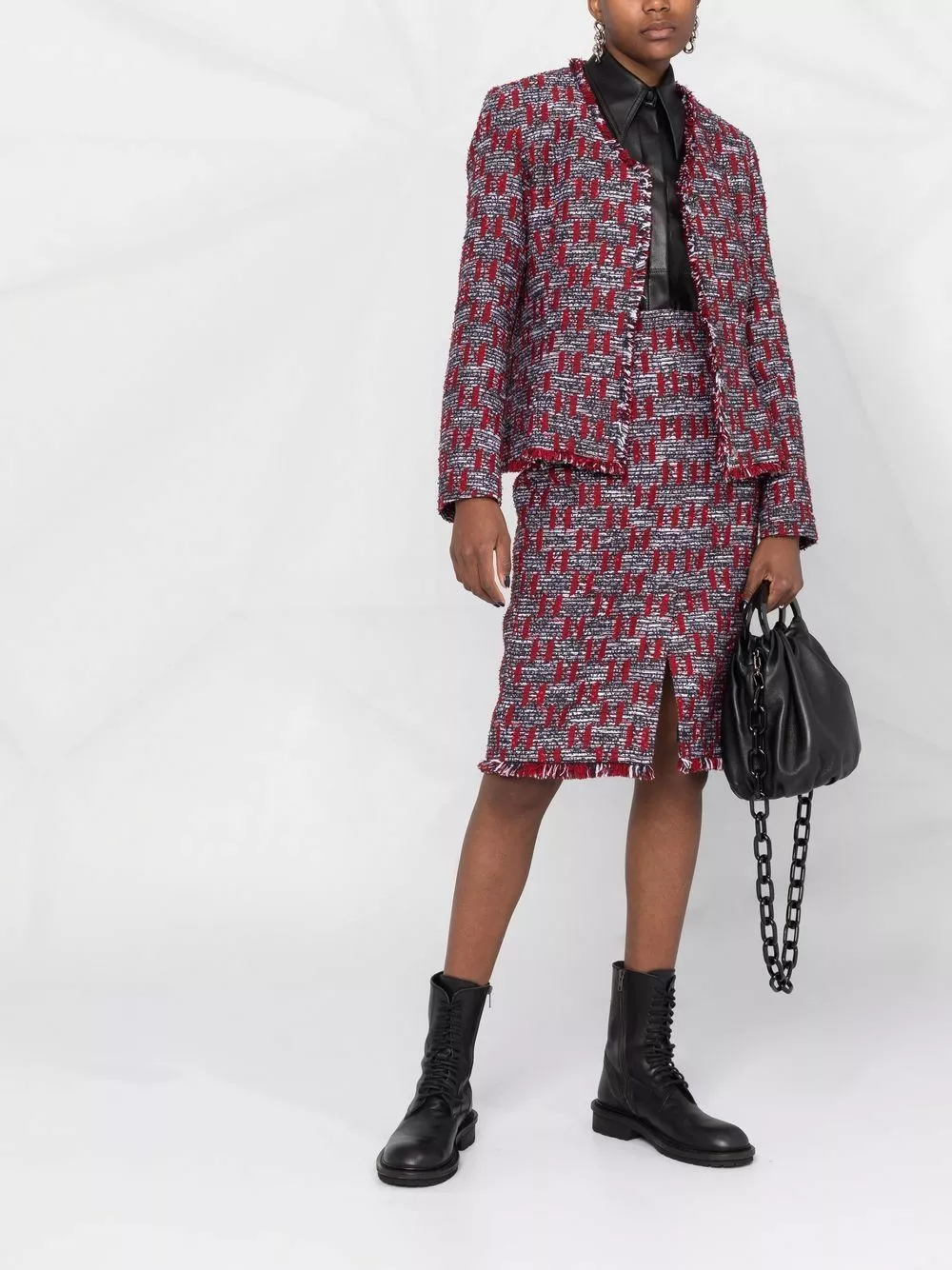 Karl Lagerfeld KL monogram bouclé jacket