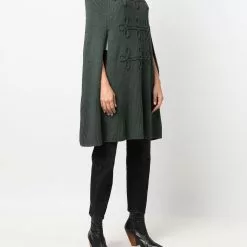 Karl Lagerfeld wool soutache-detail cape