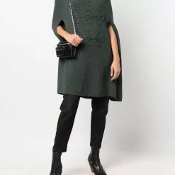 Karl Lagerfeld wool soutache-detail cape