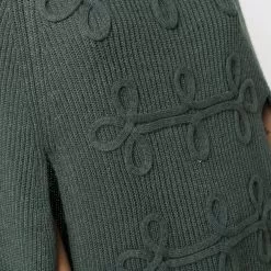 Karl Lagerfeld wool soutache-detail cape