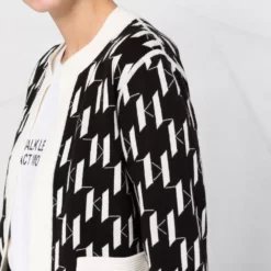 Karl Lagerfeld monogram-print knitted cardigan