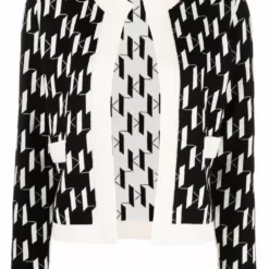 Karl Lagerfeld monogram-print knitted cardigan