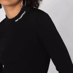 Karl Lagerfeld logo-embroidered knitted jumper