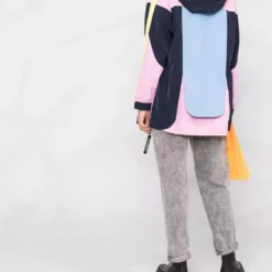 Karl Lagerfeld colour-block hooded parka