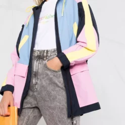 Karl Lagerfeld colour-block hooded parka