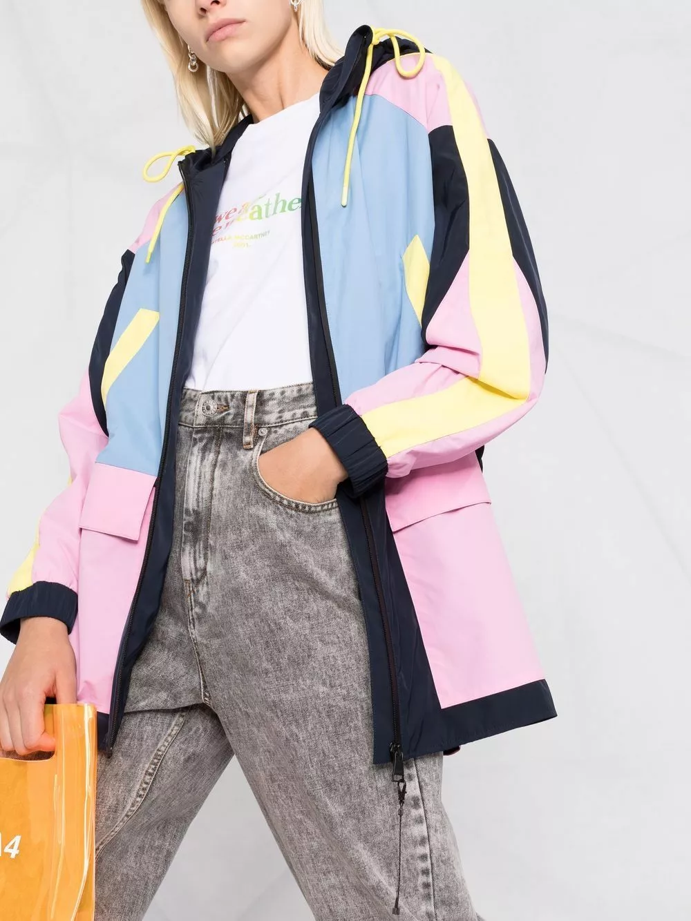 Karl Lagerfeld colour-block hooded parka