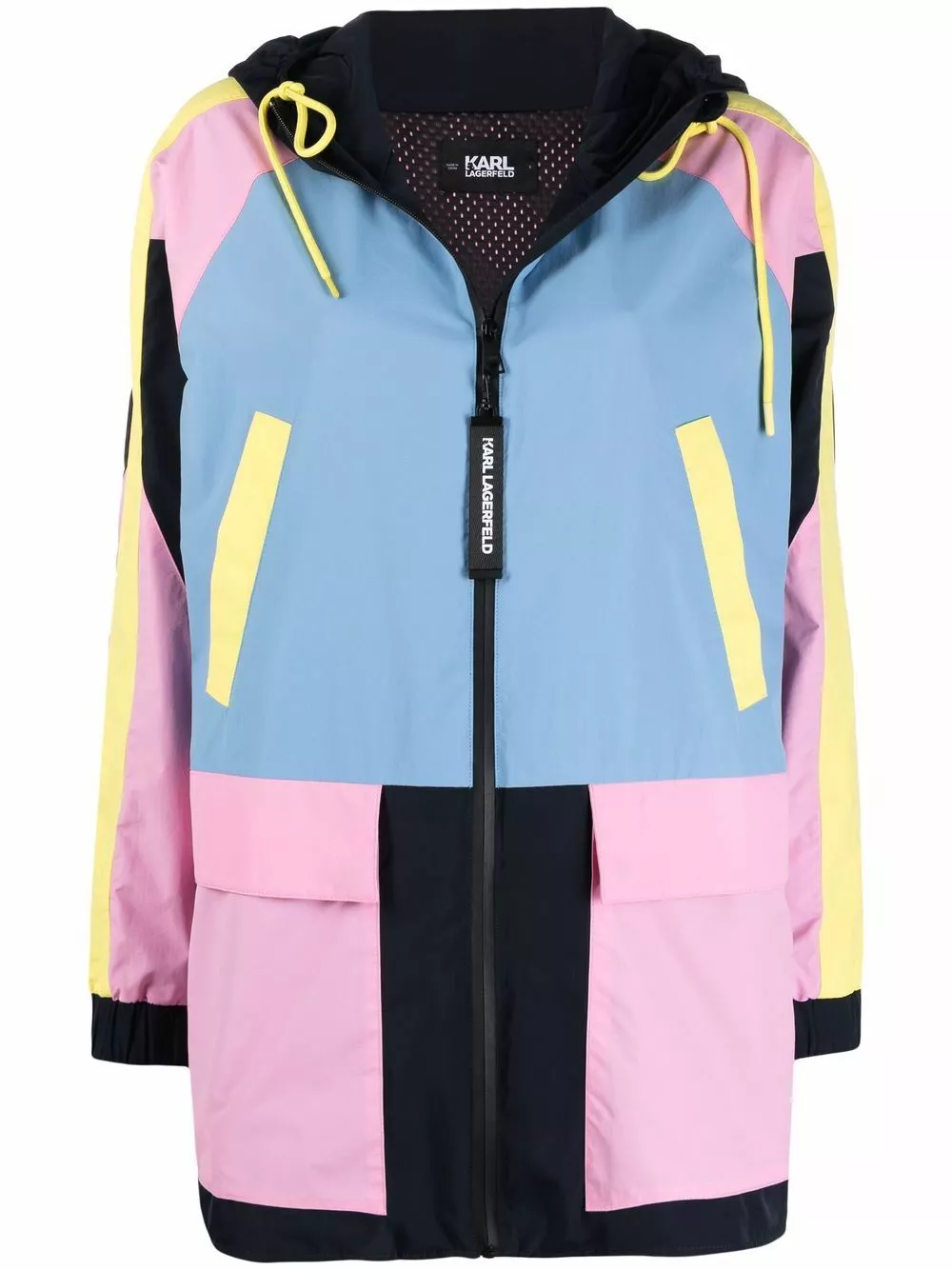 Karl Lagerfeld colour-block hooded parka