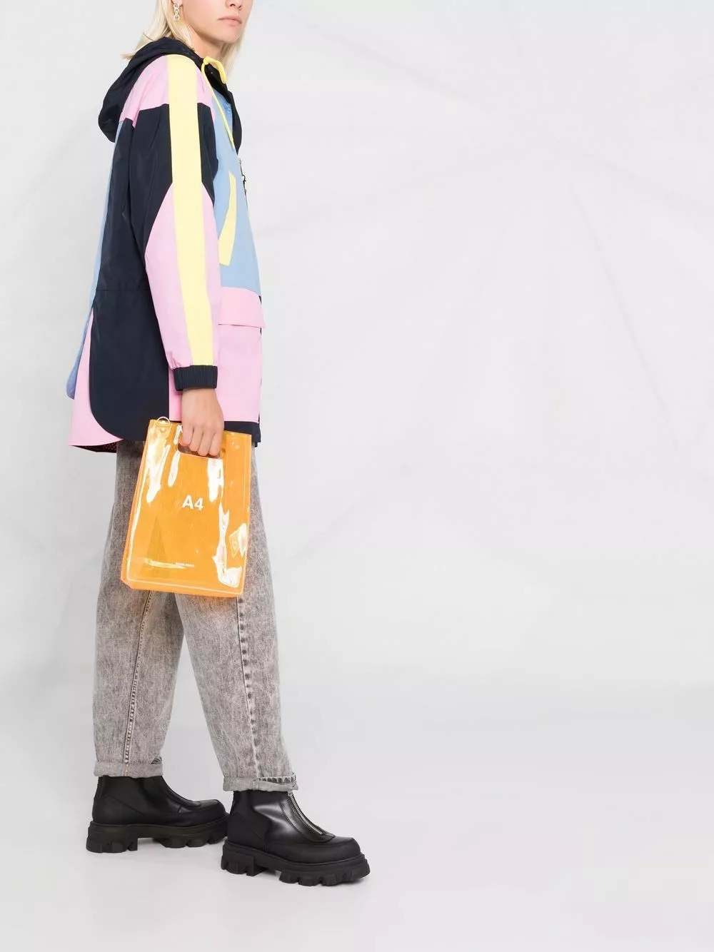 Karl Lagerfeld colour-block hooded parka
