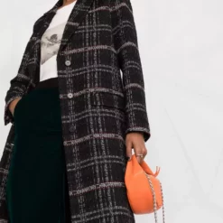 Karl Lagerfeld logo-check tailored coat