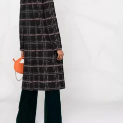 Karl Lagerfeld logo-check tailored coat