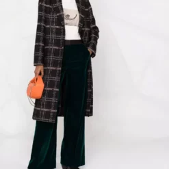 Karl Lagerfeld logo-check tailored coat