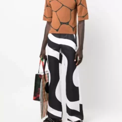 Karl Lagerfeld x Kenneth swirl-print trousers