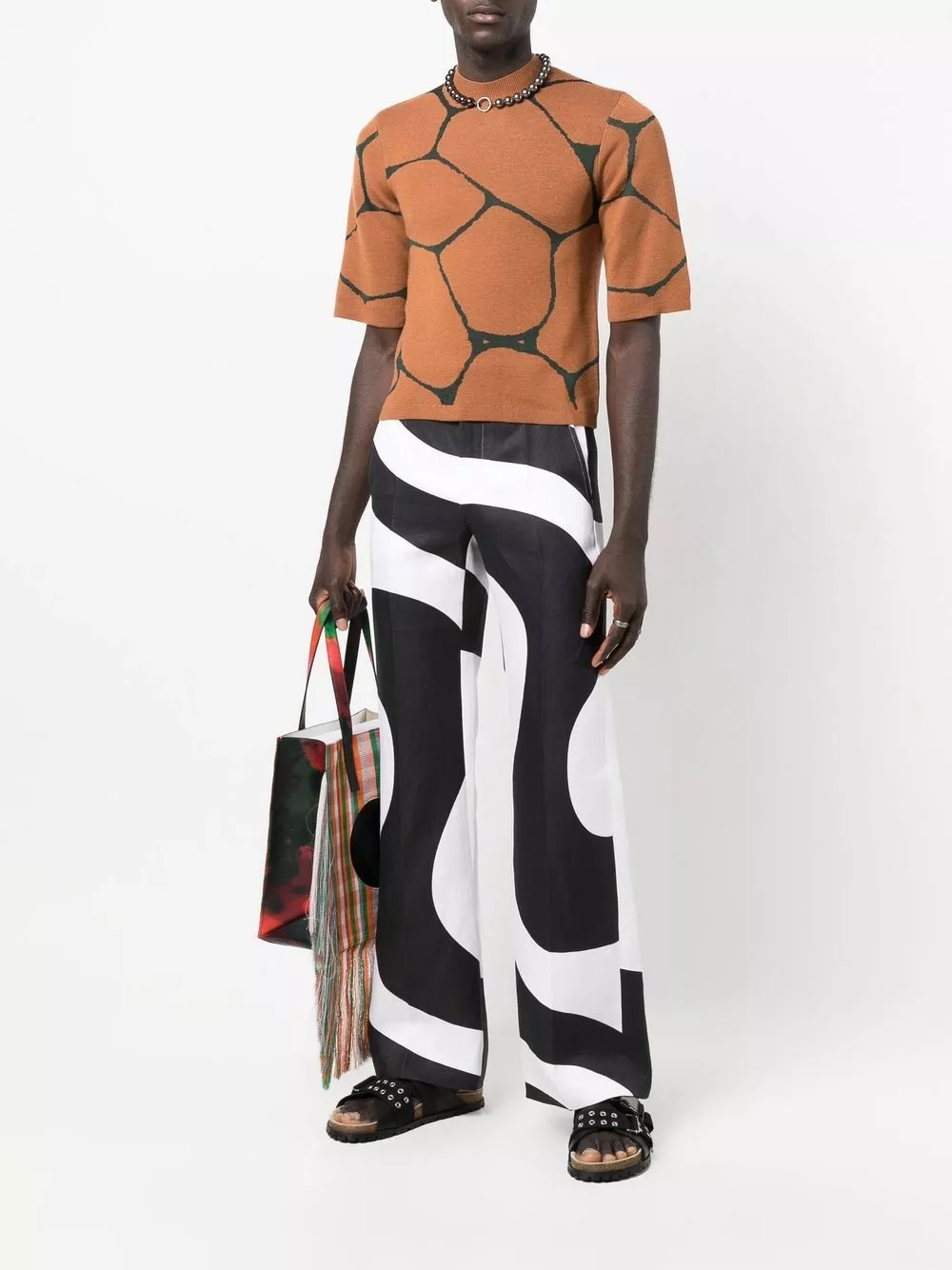 Karl Lagerfeld x Kenneth swirl-print trousers