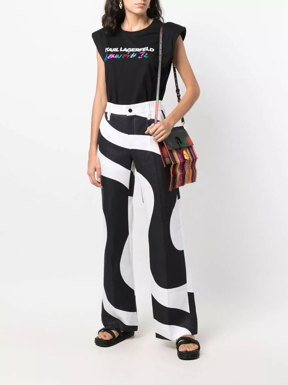 Karl Lagerfeld x Kenneth swirl-print trousers